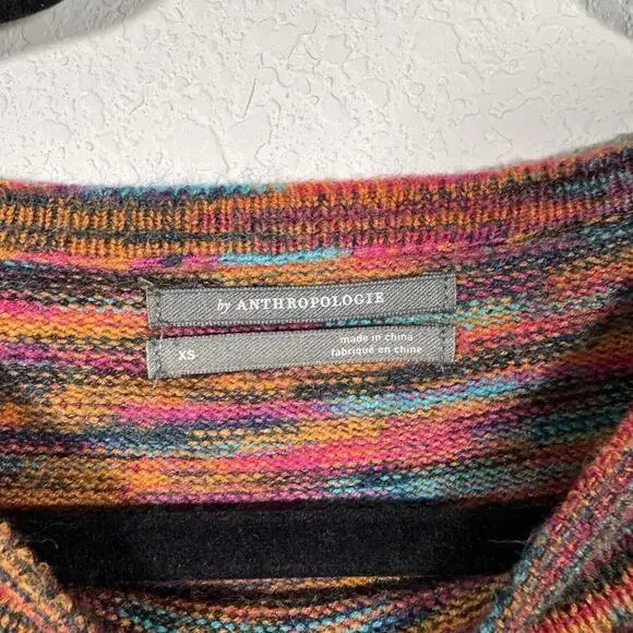 Anthropologie Sweater Womens Multi Stripe Sleeveless Ruffle Boho Size XS - Picture 5 of 6